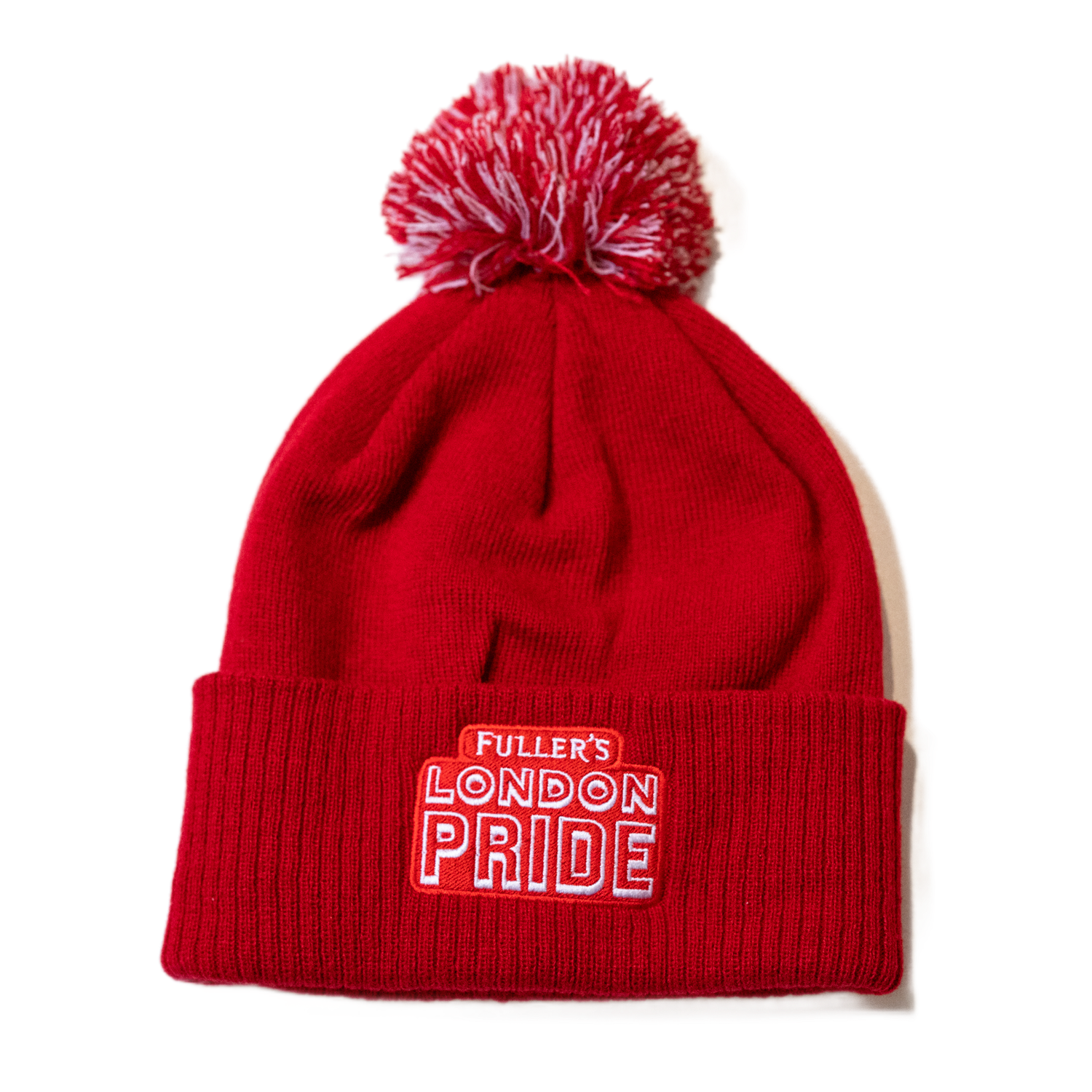Baby red top bobble hat
